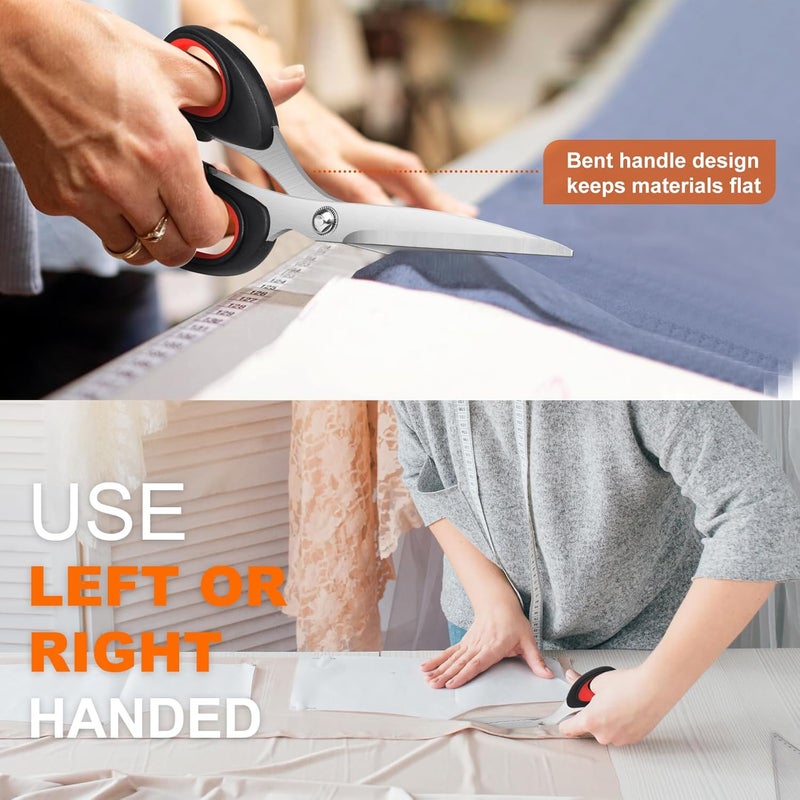 iBayam Scissors All Purpose, 9.3 Inch Scissors Heavy Duty Stainless Steel Shears for Home Household Cutting Fabric Leather, Sewing Shears, Paper Box Cutter, Package Opener, Hand Cutting Tools - Image 4